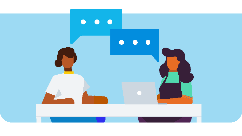 An interview between employer and potential hire