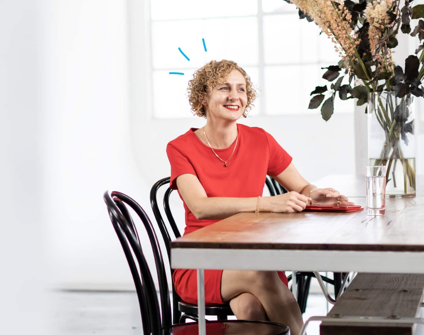 A person sitting at an office desk