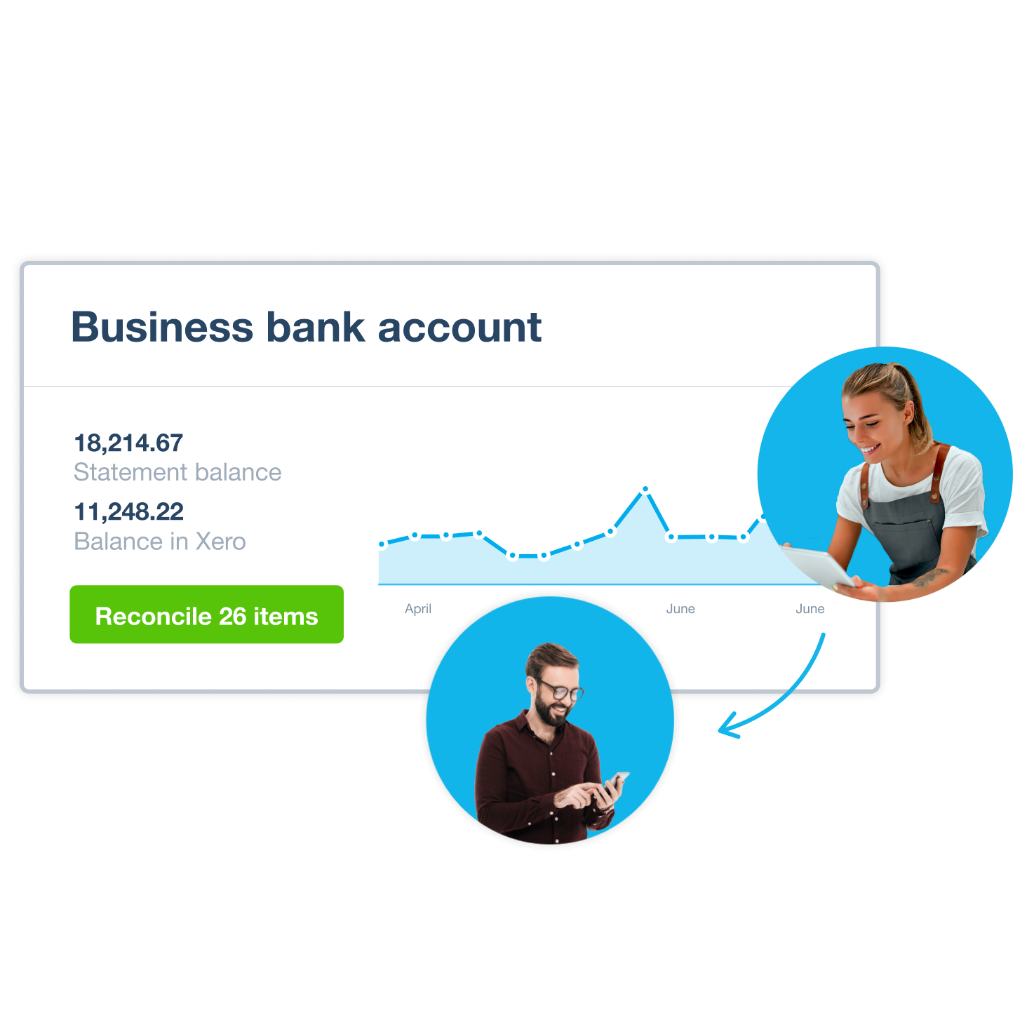 A business owner checks cash flow on their phone with the Xero online accounting app.