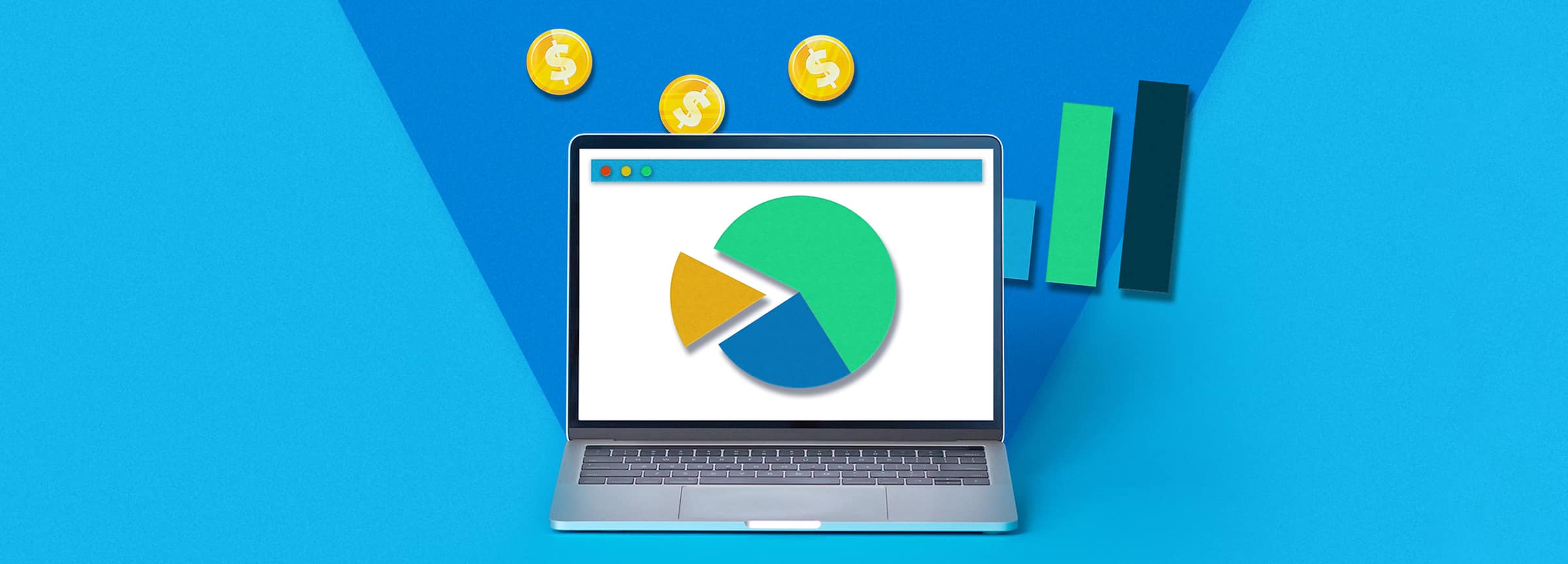 A laptop displaying a cash flow projection