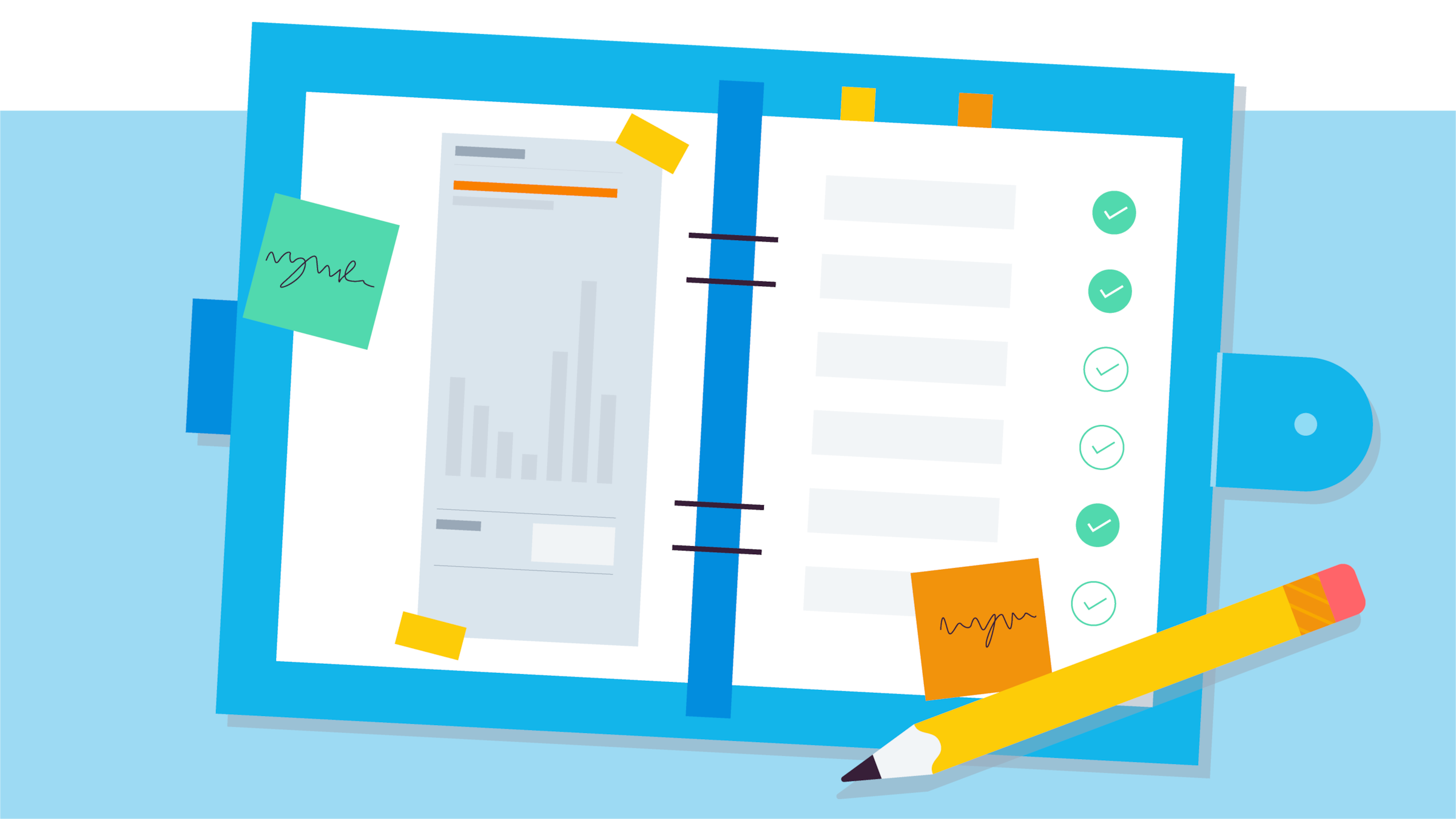 A business plan written up in a notebook