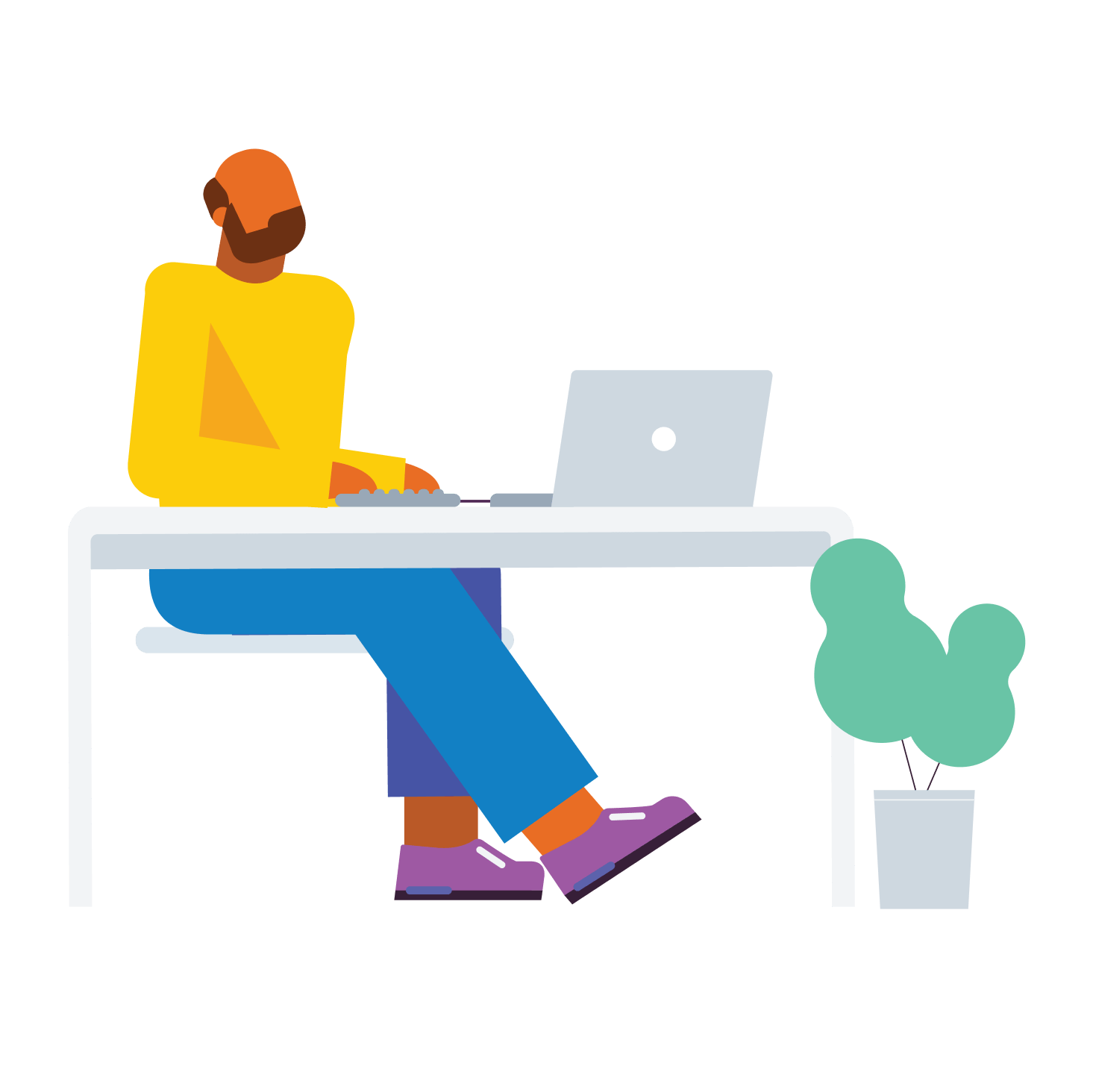 A person sitting at a desk reviewing their short-term cash flow in Xero on a laptop.