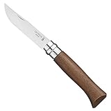 OPINEL No.06-No.09 Premium Woods, Stainless Steel Folding Pocket Knife, Made in France (No.08/Walnut)