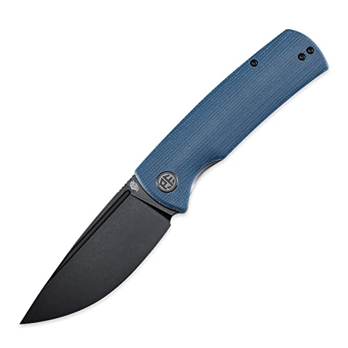 Petrified fish PFP01,Beluga, k110 steel folding knife G10 handle Front flipper outdoor Camping survival hunting EDC tool knives (Brlue Micarta Stonewashed)