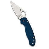 Spyderco para 3 Lightweight Signature Folding Utility Pocket Knife with 2.92' CPM SPY27 Stainless Steel Blade and Blue FRN Handle - Everyday Carry - PlainEdge - C223PCBL