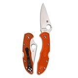 Spyderco Delica 4 Lightweight Folding Utility Pocket Knife with 2.90' VG-10 Steel Blade and FRN Handle - PlainEdge - C11FPOR