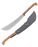 Condor Tool & Knife Makara Machete - 1075 High Carbon Steel - Heavy Duty Machete Knife with a Walnut Handle - Hand Crafted Welted Leather Sheath - 0.1in Thick - 18.3in Blade - 34.2oz