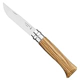 OPINEL No.06-No.09 Premium Woods, Stainless Steel Folding Pocket Knife, Made in France (No.08/Olive)