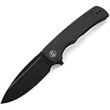 Miguron Knives M Talism Flipper Folding Knife,3.01' Black PVD D2 Blade Black G10 Handle With Deep Pocket Clip,Camping Hiking Pocket Knife MGR-810BK