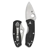 Spyderco Ambitious Lightweight Folding Pocket Knife with 2.43 Inch Stainless Steel Blade and FRN Handle - PlainEdge - C148PBK