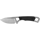 Kershaw Brace Drop Point Pocket Knife, 2-in. Blade, Molded Neck Sheath, Fixed Blade (2085) , Black