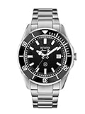 Bulova Men's Marine Star 'Series B' Stainless Steel 3-Hand Calendar Quartz Watch, Black Dial Style: 98B203