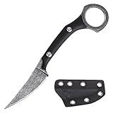 ITOKEY 6.34'' Tactical Knife, Cool Belt Knife, EDC Fixed Knife with Kydex sheath, D2 Blade, G10 Handle, Full Tang Knives for Men, Survival Knifes for Outdoor Camping Hunting