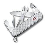 Victorinox Pioneer X Alox Swiss Army Knife, 9 Functions, Swiss Made Pocket Knife with Scissors, Reamer, Key Ring and Large Blade - Silver