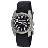 BERTUCCI® 40 mm Titanium Field Watch - A-2T Original Classic™ - Black Dial, Black Nylon Band 12022