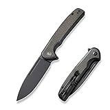 CIVIVI Voltaic Pocket Folding Knife, 3.48 in 14C28N Black Stonewashed Blade Stainless Steel Handle with Micarta Inlay Nested Frame Lock Pocket Knife for EDC C20060-3