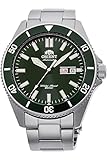 Orient Kano/Big Mako Men's Automatic Manual Winding Mechanical Sports Steel Silicone Wrist Watch - Underwater, Green, Sporty