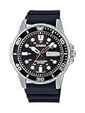 Casio Men's Stainless Steel Quartz Resin Strap, Black, 22 Casual Watch (Model: MTP-S110-1AVCF), RED