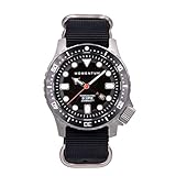 MOMENTUM Torpedo Pro Eclipse | Long Life Rechargable Solar Powered Dive Watch | 200 Meter / 660 Feet Water Resistant | Sapphire Crystal (Sapphire Crystal, Black Web Nylon Band)