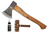 1844 Helko Werk Germany Traditional Rheinland Hatchet - Made in Germany Camping and Bushcraft Hatchets, Backpacking Handmade German Small Axe - Head 1.25 lbs, Handle 14 in. (Rheinland Hatchet) #11326