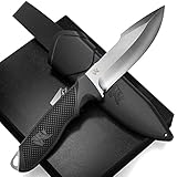 ODENWOLF WOLF-I Full Tang Survival Knife with Sheath - Stylish Tactical Fixed Blade - Made of 440C Steel - Bushcraft and Camping Knife Survival - Perfect EDC Outdoor Knife with TPE Handle