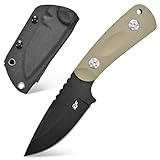 Eafengrow EF121 EDC Fixed Blade Knife D2 Blade Steel G10 Handle with Kydex Sheaths for Outdoor Activities Camping (Desert)